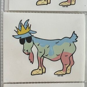 Colorful Goat USA Sticker with Crown